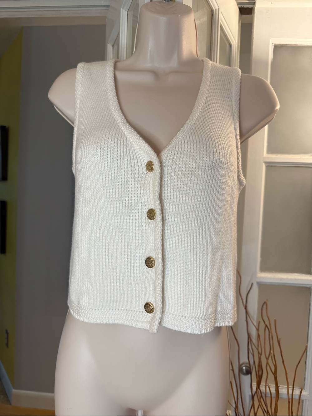 ✨NWOT Abercrombie & Fitch Cream Knit Vest XS✨